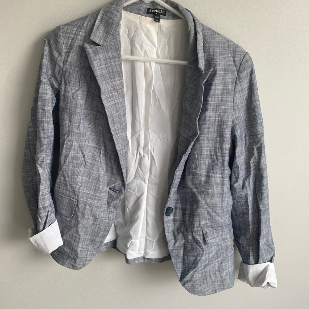 Express Gray Linen Blazer size 10